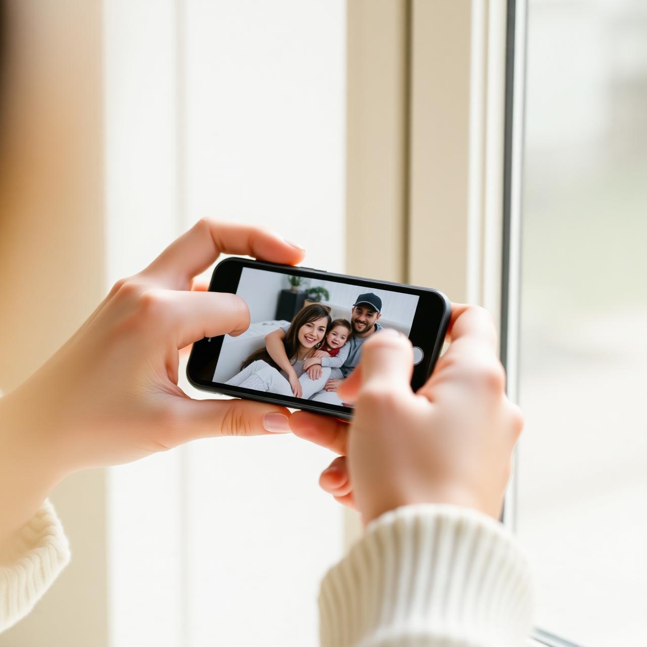 A family photo being prepared for a wall canvas piece